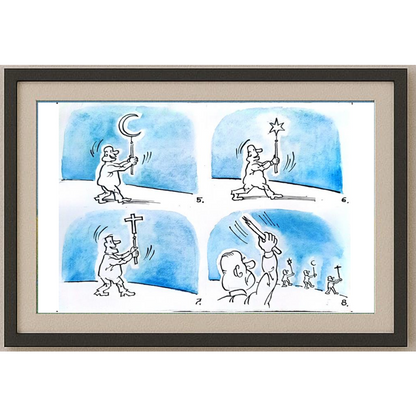Fareed Vakhitov 21x15cm Orijinal Karikatür BOD01236