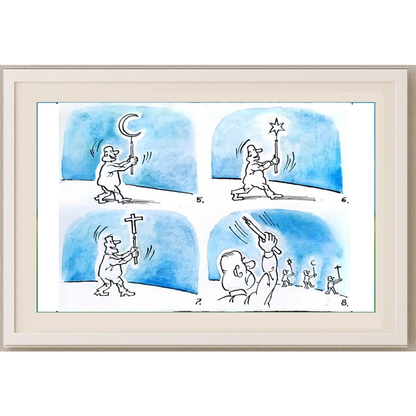 Fareed Vakhitov 21x15cm Orijinal Karikatür BOD01236