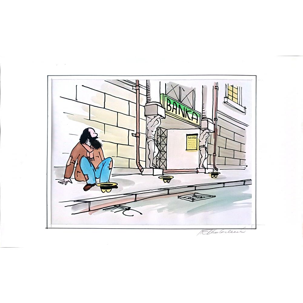 Frantisek Kratochvil 29x21cm Orijinal Karikatür BOD01260