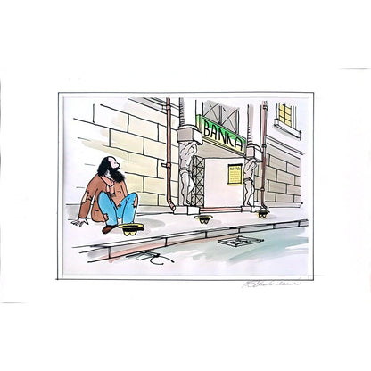 Frantisek Kratochvil 29x21cm Orijinal Karikatür BOD01260