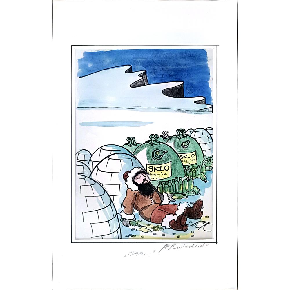 Frantisek Kratochvil 43x30cm Orijinal Karikatür BOD01262