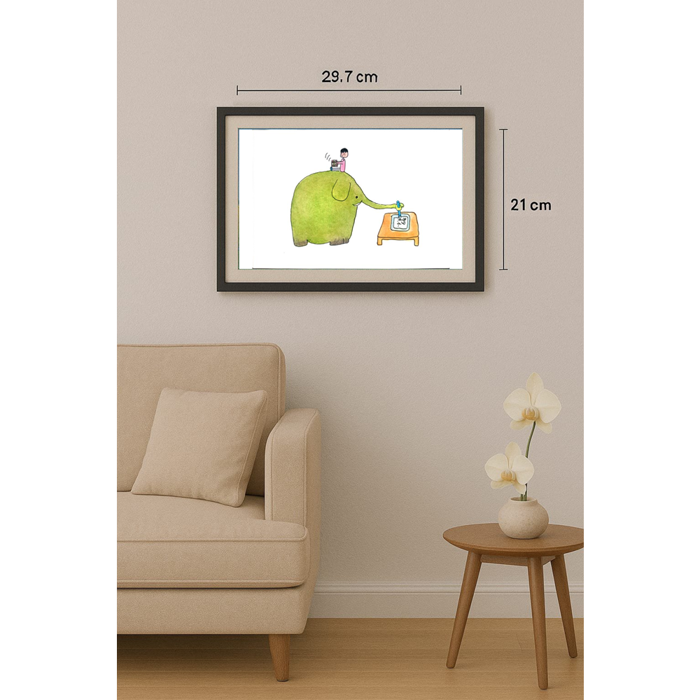 Mu Yujba 29x21cm Orijinal Karikatür BOD01283
