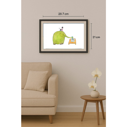 Mu Yujba 29x21cm Orijinal Karikatür BOD01283
