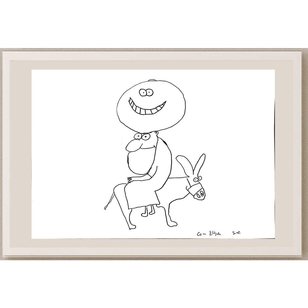 Cem Elişah 35x25cm Orijinal Karikatür BOD01299
