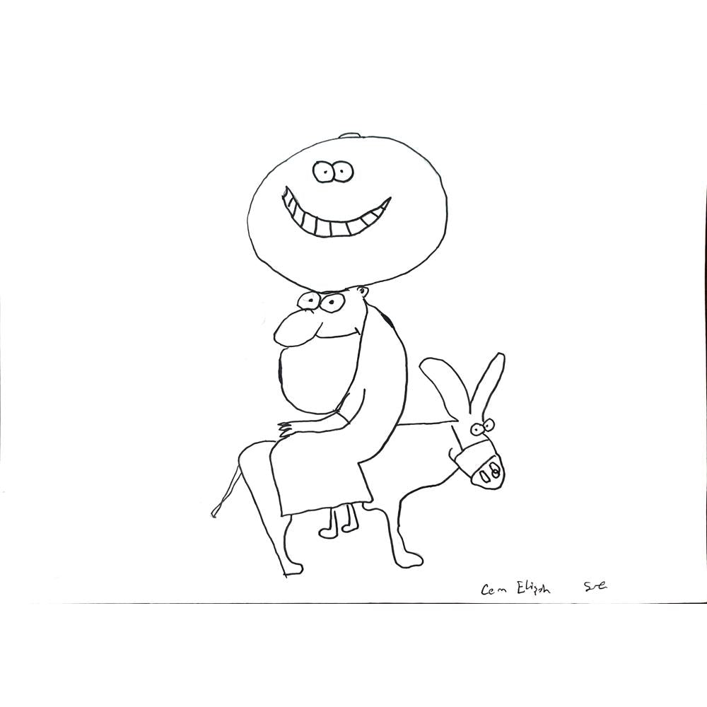 Cem Elişah 35x25cm Orijinal Karikatür BOD01299