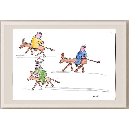 Mavi Koçak 35x25cm Orijinal Karikatür BOD01305