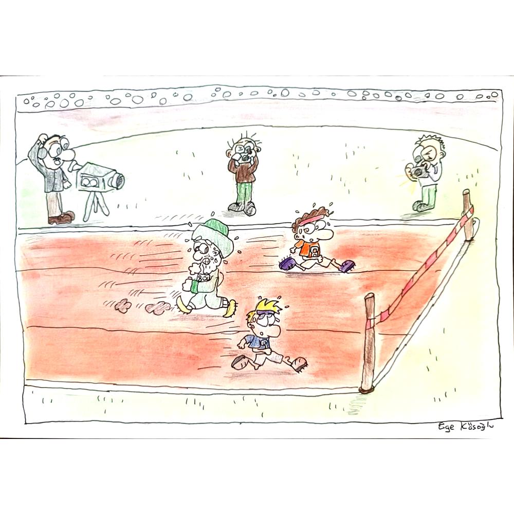 Ece Köseoğlu 29x21cm Orijinal Karikatür BOD01315