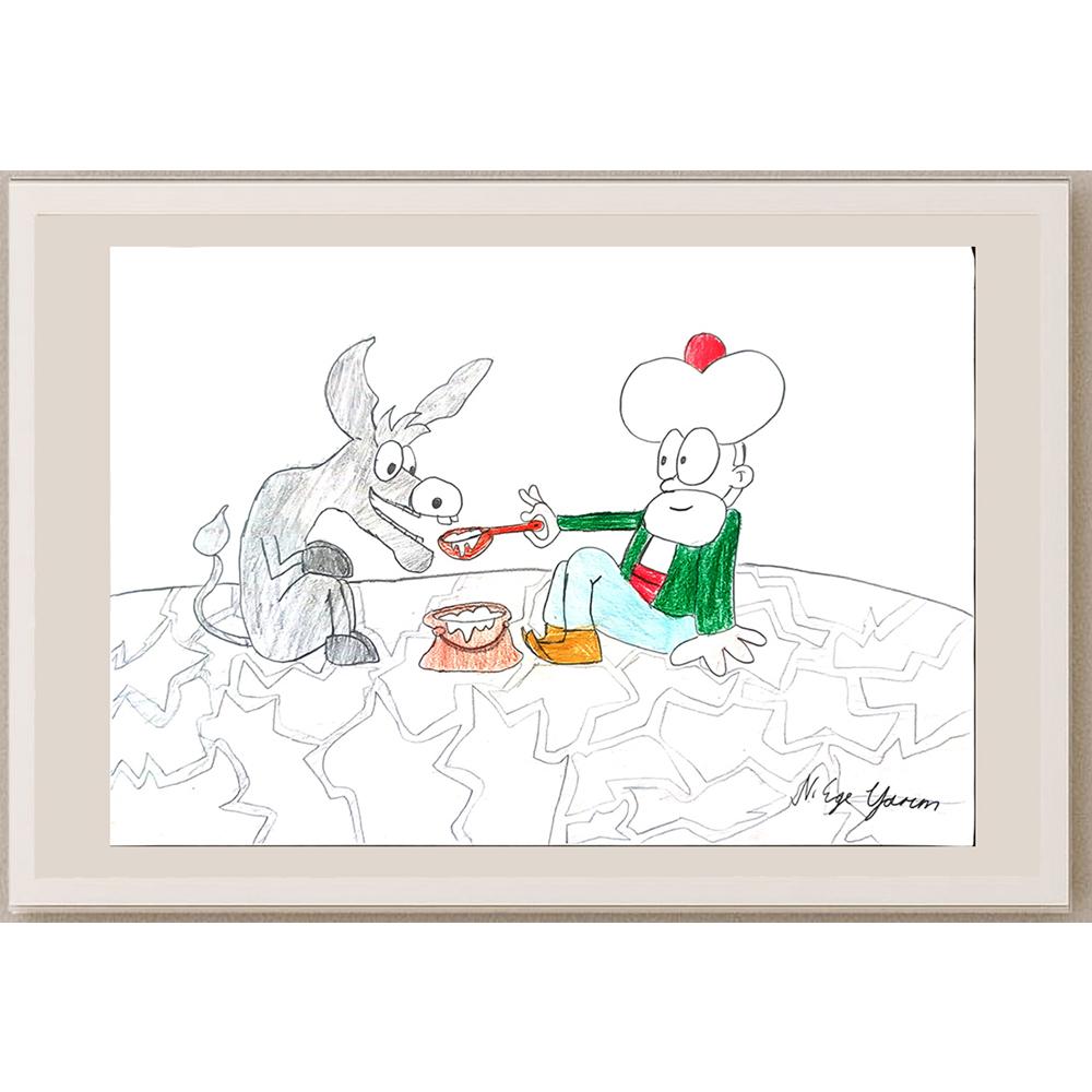 Ege Yarım 29x21cm Orijinal Karikatür BOD01321
