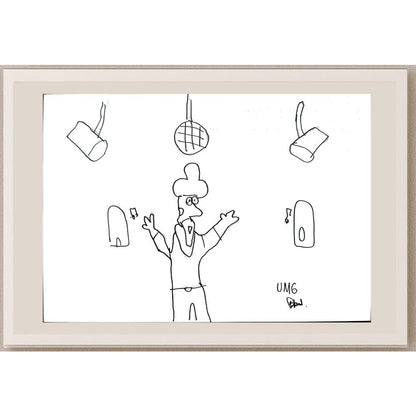 Ufuk Mergen 29x21cm Orijinal Karikatür BOD01327