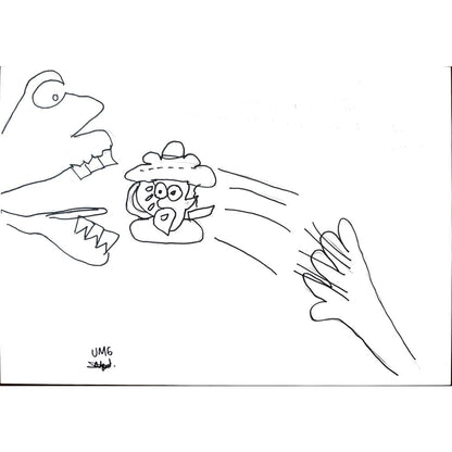 Ufuk Mergen 29x21cm Orijinal Karikatür BOD01328