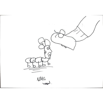 Ufuk Mergen 29x21cm Orijinal Karikatür BOD01329