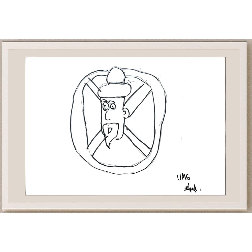 Ufuk Mergen 29x21cm Orijinal Karikatür BOD01332
