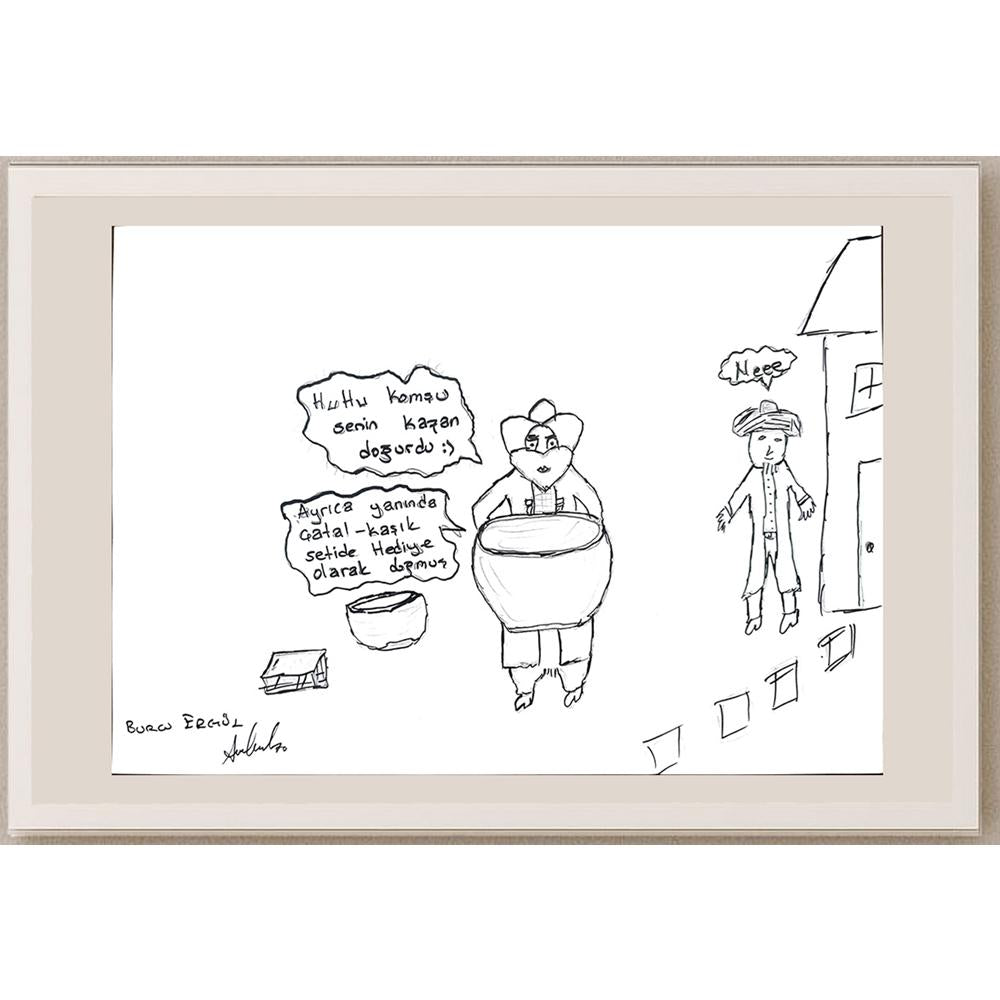 Burcu Ergül 29x21cm Orijinal Karikatür BOD01348