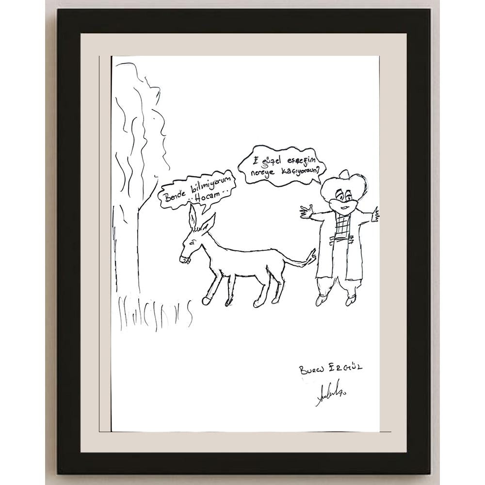 Burcu Ergül 29x21cm Orijinal Karikatür BOD01353
