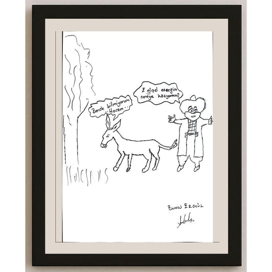 Burcu Ergül 29x21cm Orijinal Karikatür BOD01353