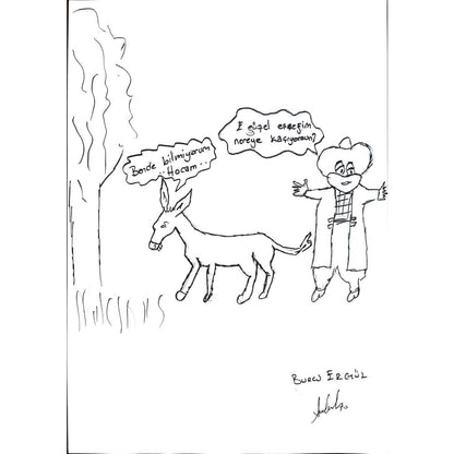 Burcu Ergül 29x21cm Orijinal Karikatür BOD01353