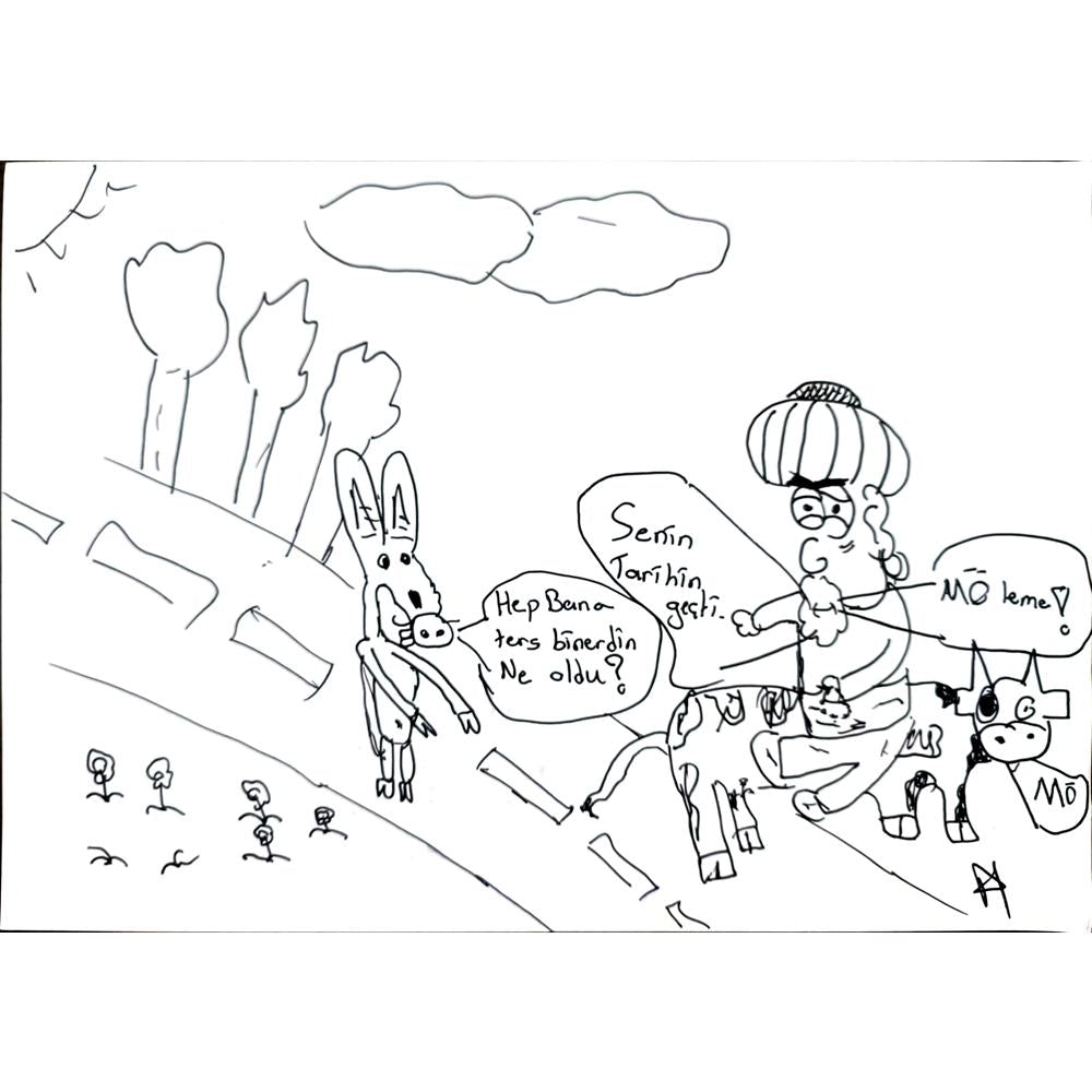 Ata Alp Gündoğdu 29x21cm Orijinal Karikatür BOD01365