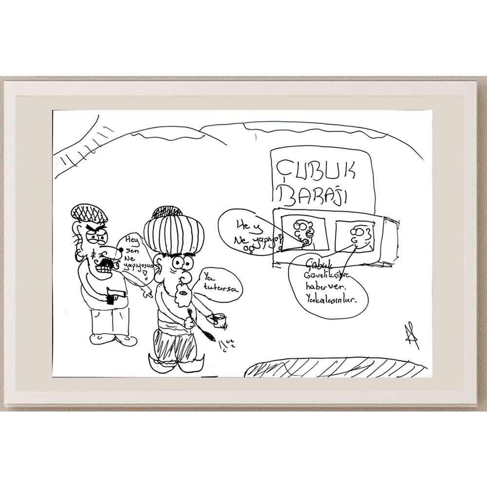 Ata Alp Gündoğdu 29x21cm Orijinal Karikatür BOD01366