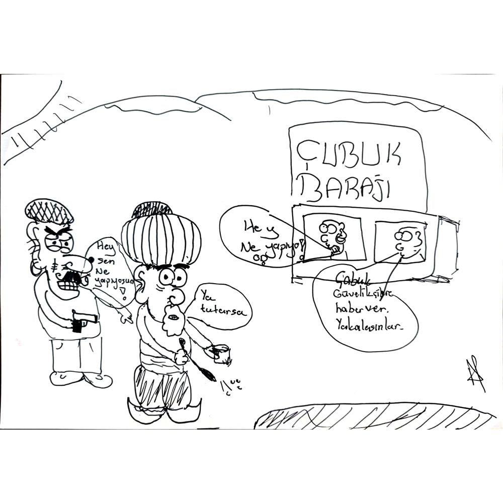 Ata Alp Gündoğdu 29x21cm Orijinal Karikatür BOD01366