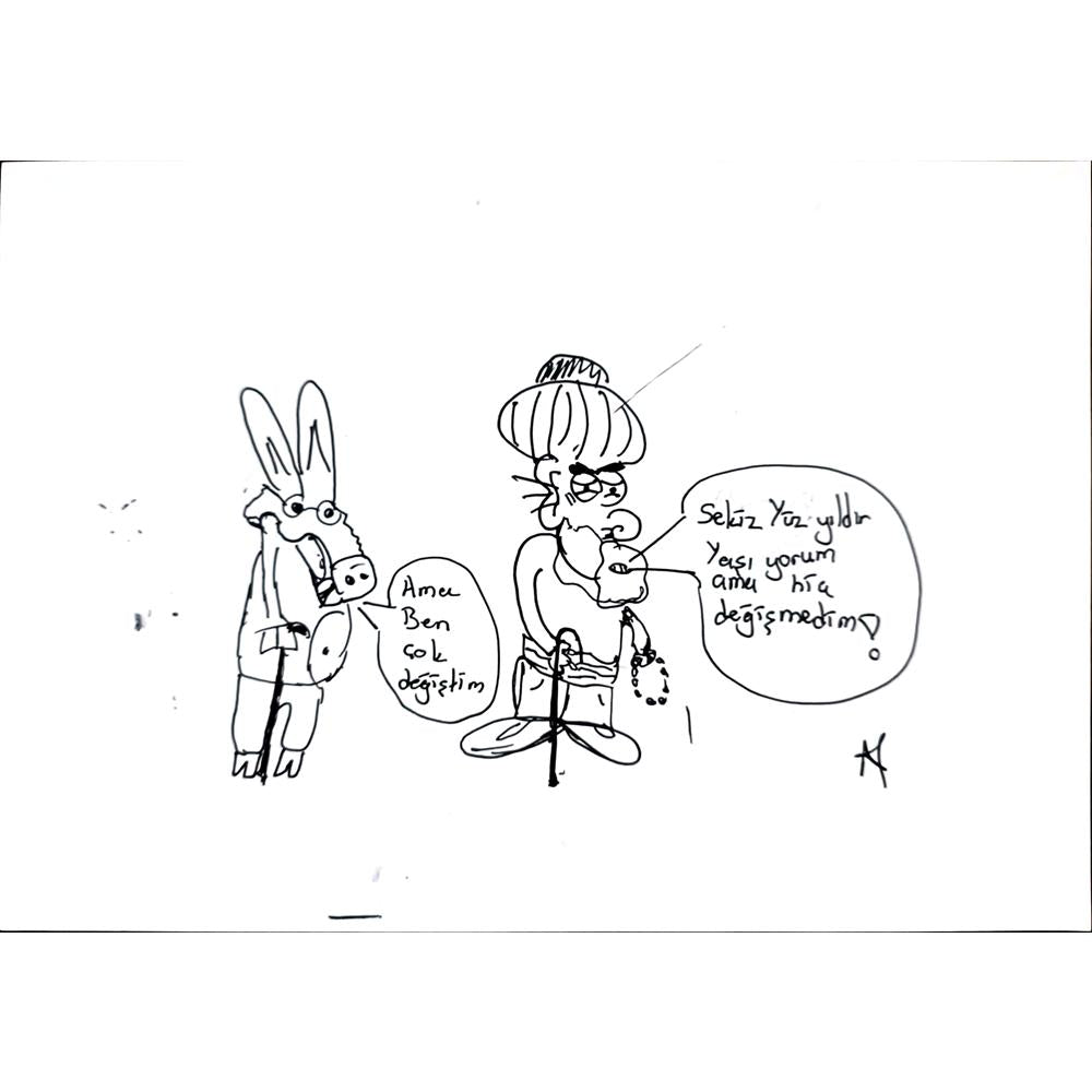 Ata Alp Gündoğdu 29x21cm Orijinal Karikatür BOD01367