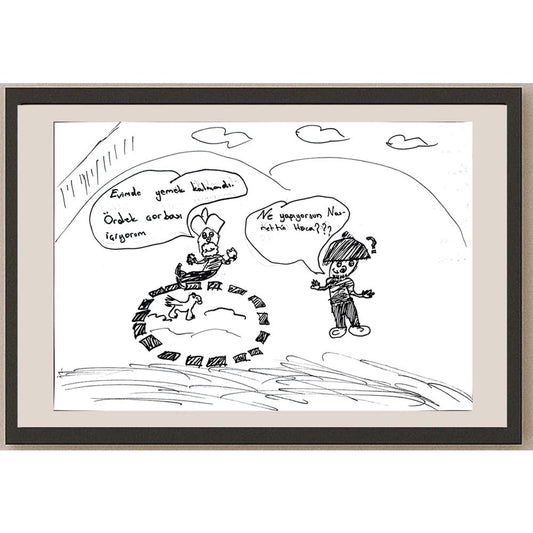 İdil Göl 29x21cm Orijinal Karikatür BOD01373