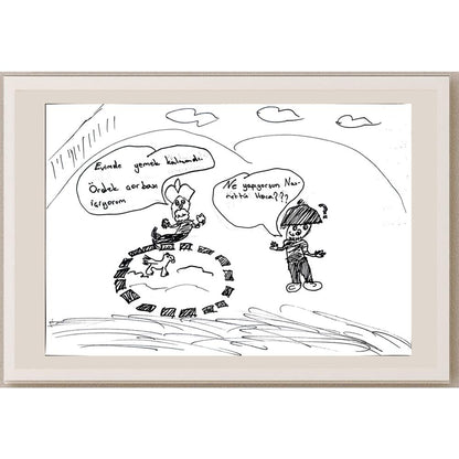 İdil Göl 29x21cm Orijinal Karikatür BOD01373