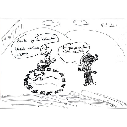 İdil Göl 29x21cm Orijinal Karikatür BOD01373