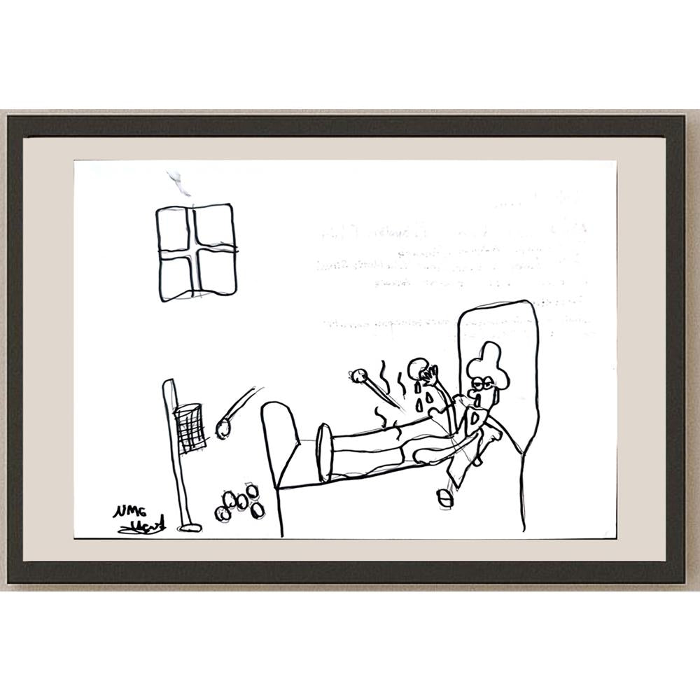 Ufuk Mergen 29x21cm Orijinal Karikatür BOD01389