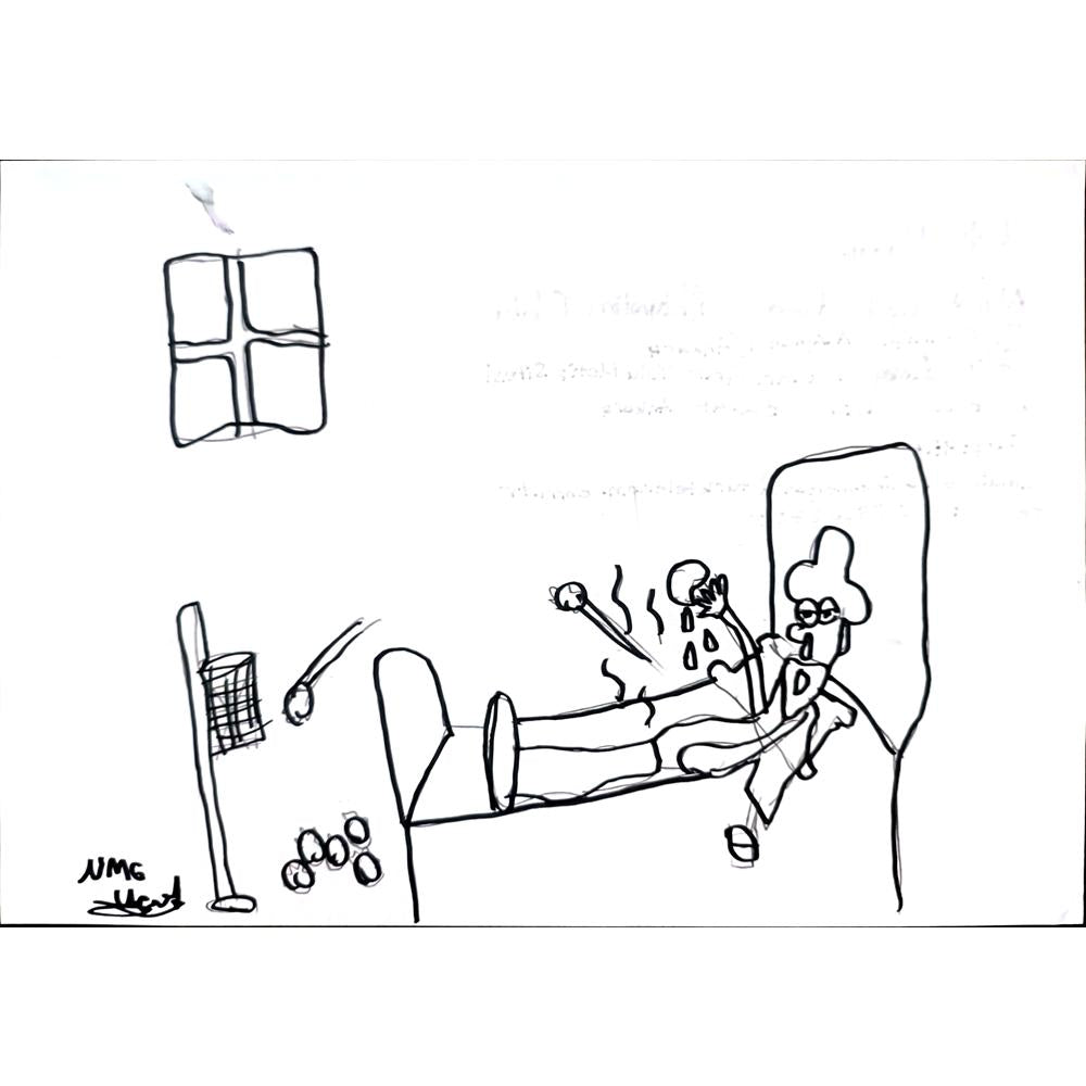 Ufuk Mergen 29x21cm Orijinal Karikatür BOD01389