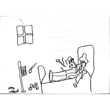Ufuk Mergen 29x21cm Orijinal Karikatür BOD01389