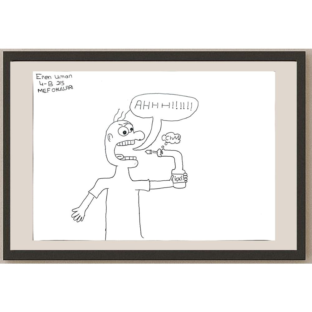 Eren Uman 35x25cm Orijinal Karikatür BOD01390