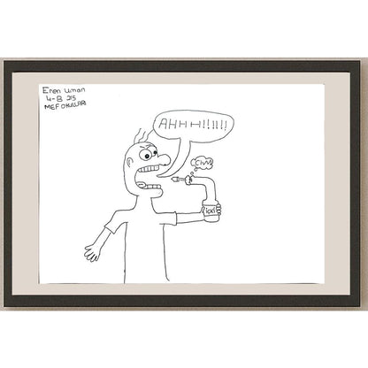 Eren Uman 35x25cm Orijinal Karikatür BOD01390
