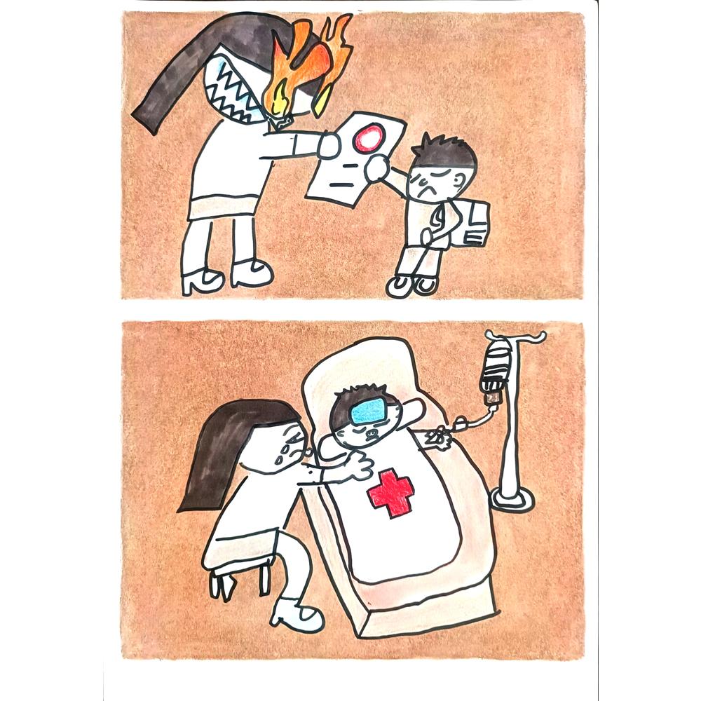 Zhang He 29x21cm Orijinal Karikatür BOD01409