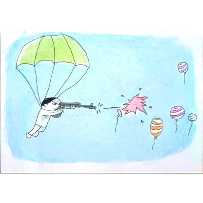 Wang Xiao Pan 29x21cm Orijinal Karikatür BOD01432