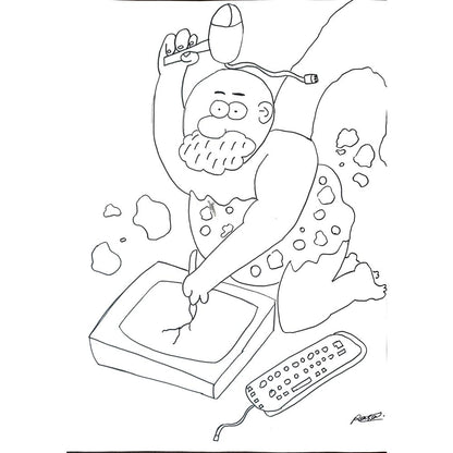 Paşa Uyguntüzel 43x30cm Orijinal Karikatür BOD01451