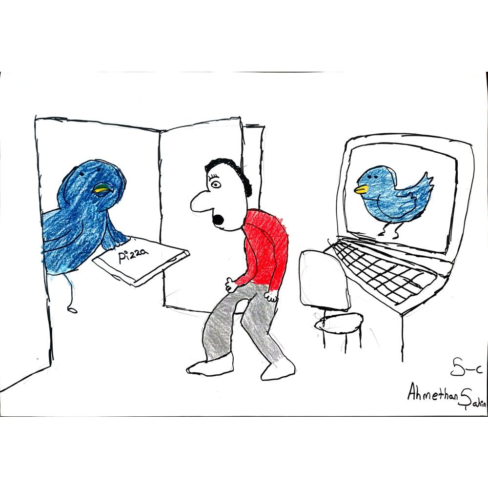 Ahmethan Şahin 43x30cm Orijinal Karikatür BOD01463