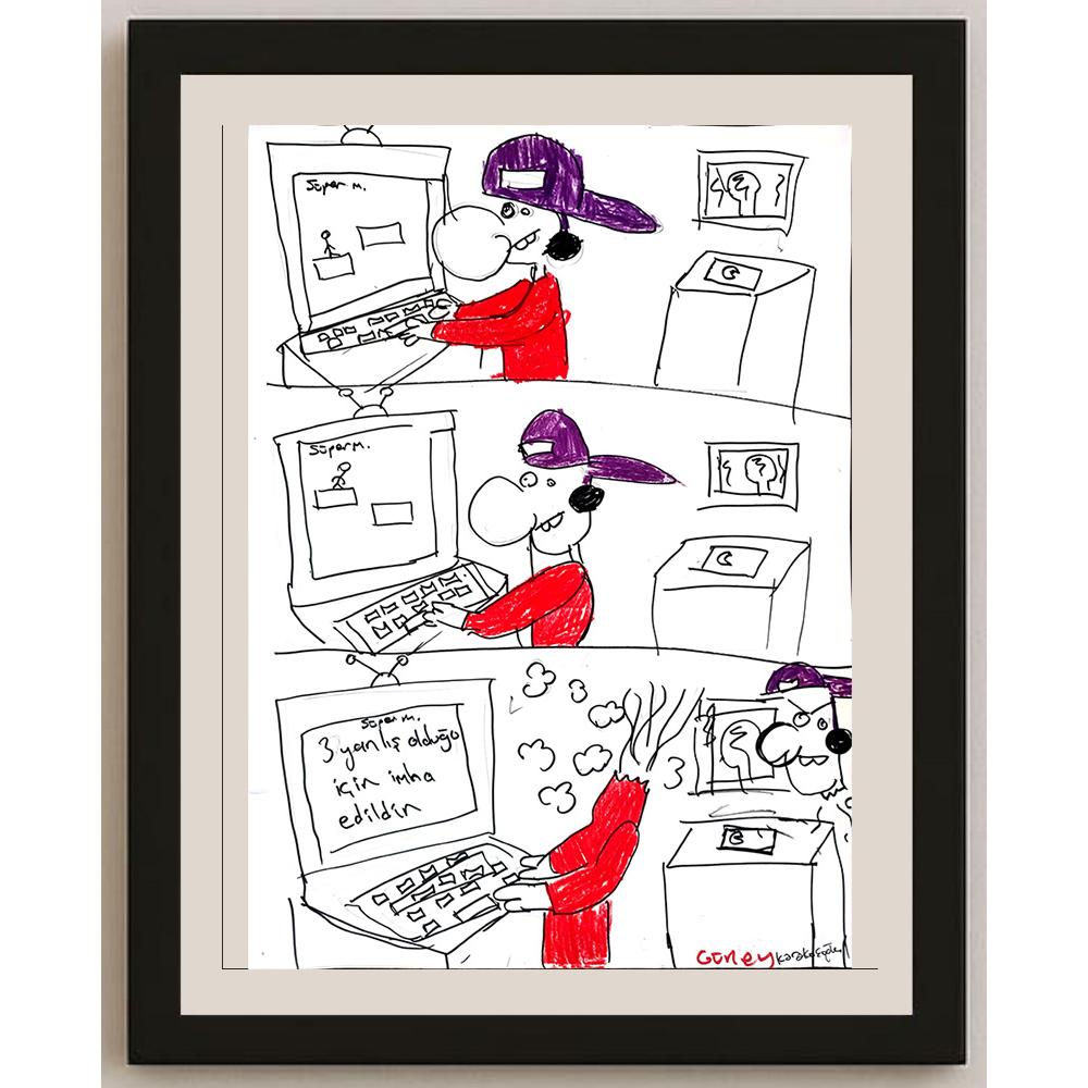 Güney Karakaşoğlu 43x30cm Orijinal Karikatür BOD01467