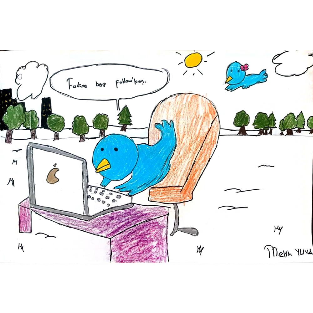 Melih Yuva 43x30cm Orijinal Karikatür BOD01471