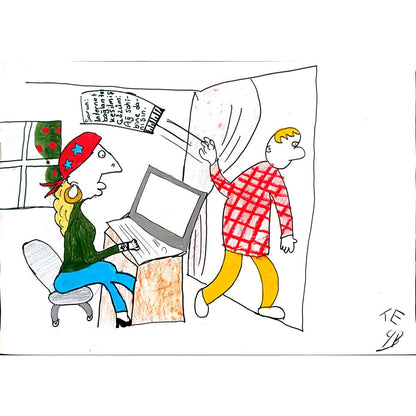 Yağız Beyazyüz 43x30cm Orijinal Karikatür BOD01472