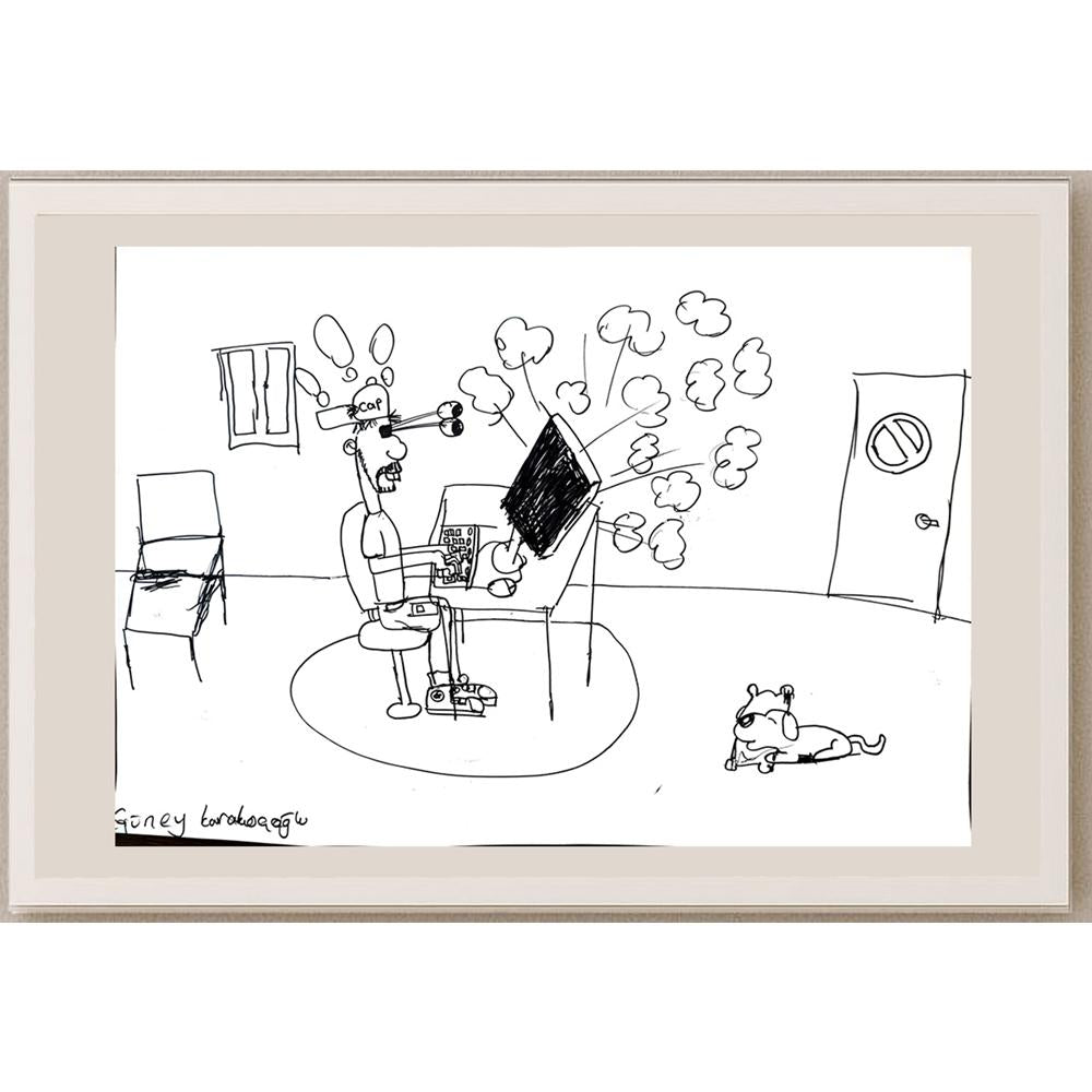 Güney Karakaşoğlu 43x30cm Orijinal Karikatür BOD01483