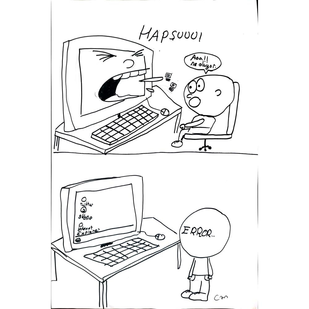 Can Üstek 43x30cm Orijinal Karikatür BOD01498