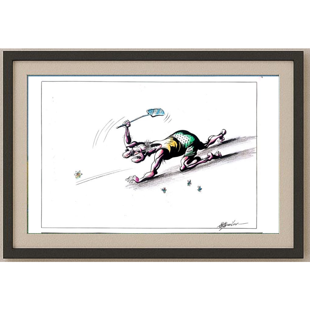 Sergey Savilov 29x21cm Orijinal Karikatür BOD01507