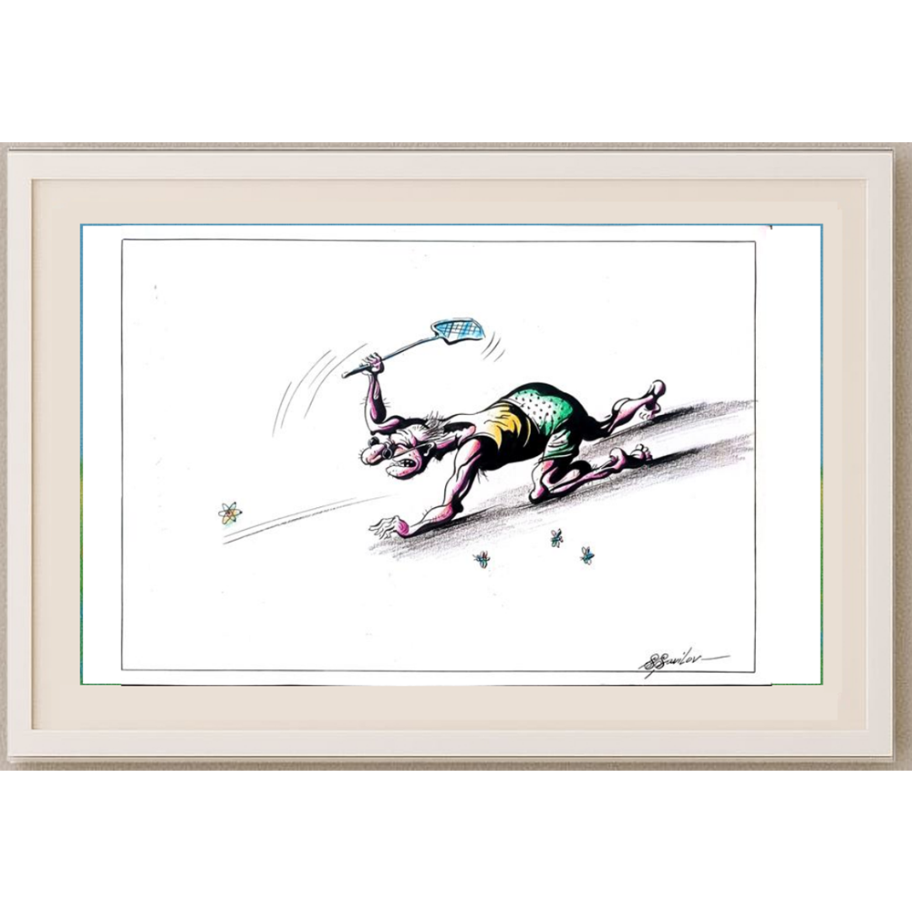 Sergey Savilov 29x21cm Orijinal Karikatür BOD01507