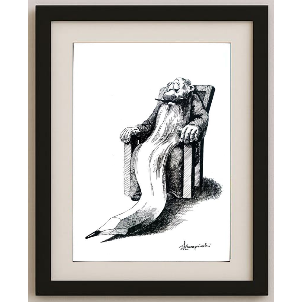 Slawomir Luczynski 29x21cm Orijinal Karikatür BOD01509