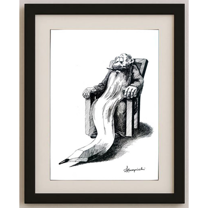Slawomir Luczynski 29x21cm Orijinal Karikatür BOD01509