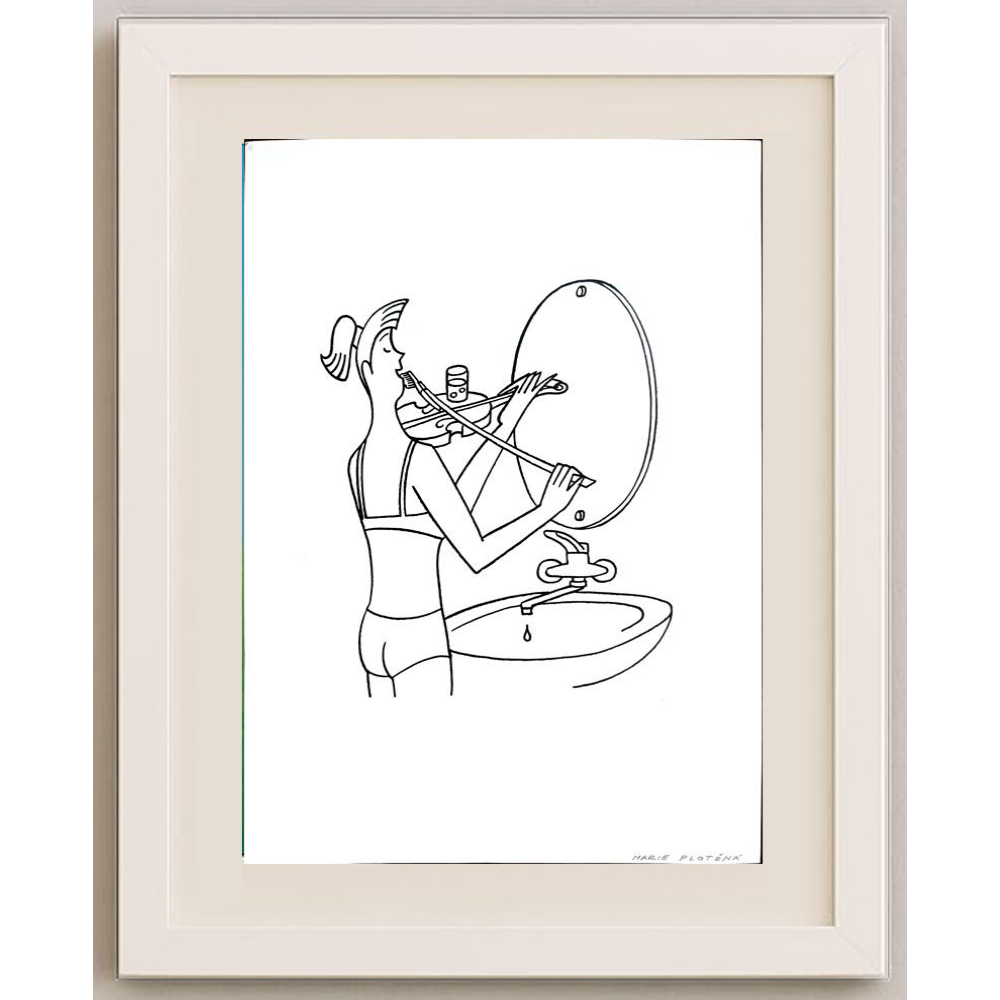 Marie Plotena 29x21cm Orijinal Karikatür BOD01512