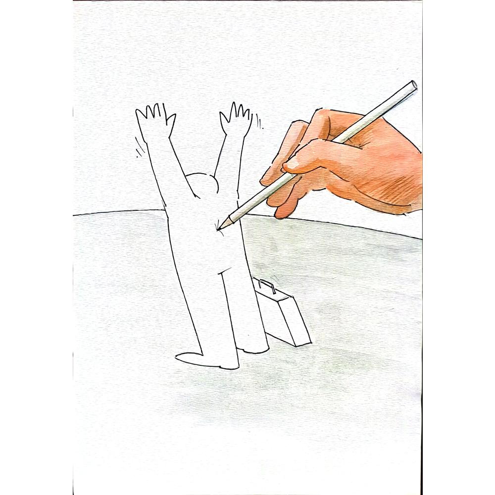 Padurean Florin Aron 29x21cm Orijinal Karikatür BOD01521