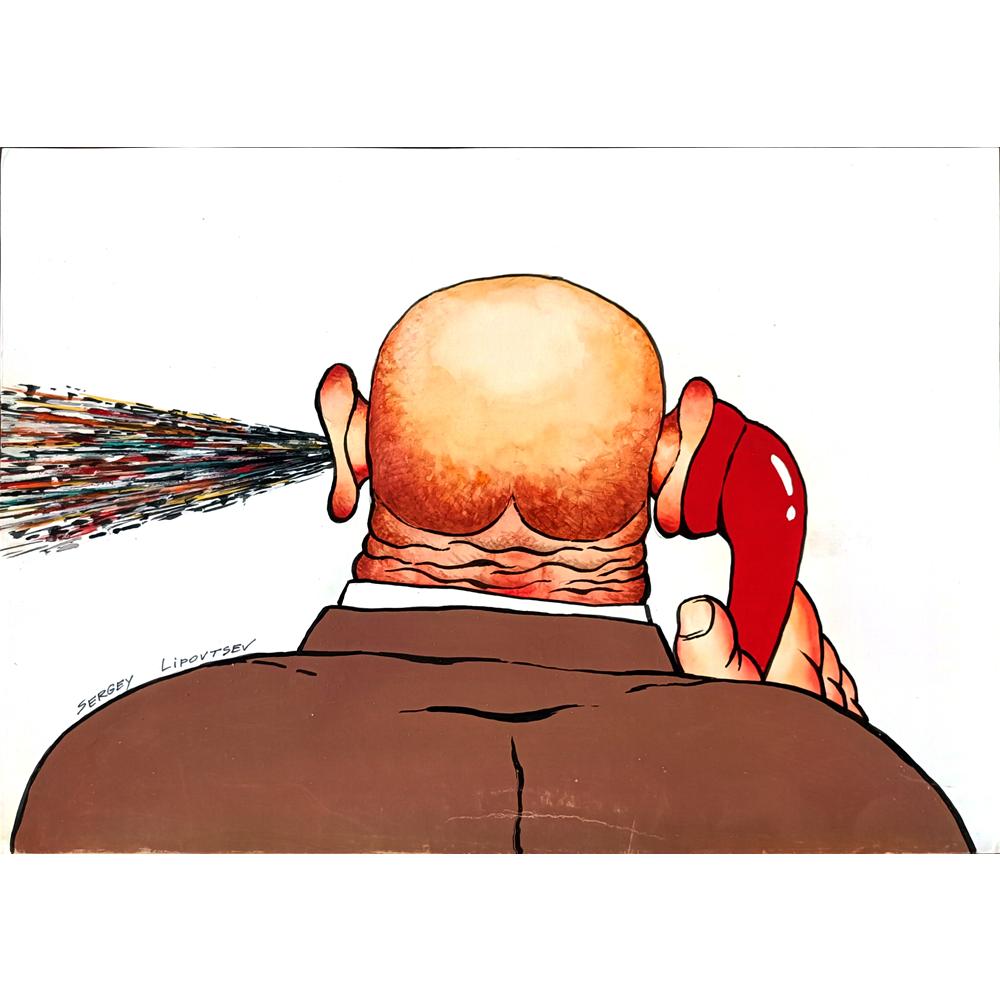 Sergey Lipovtsev 29x21cm Orijinal Karikatür BOD01525