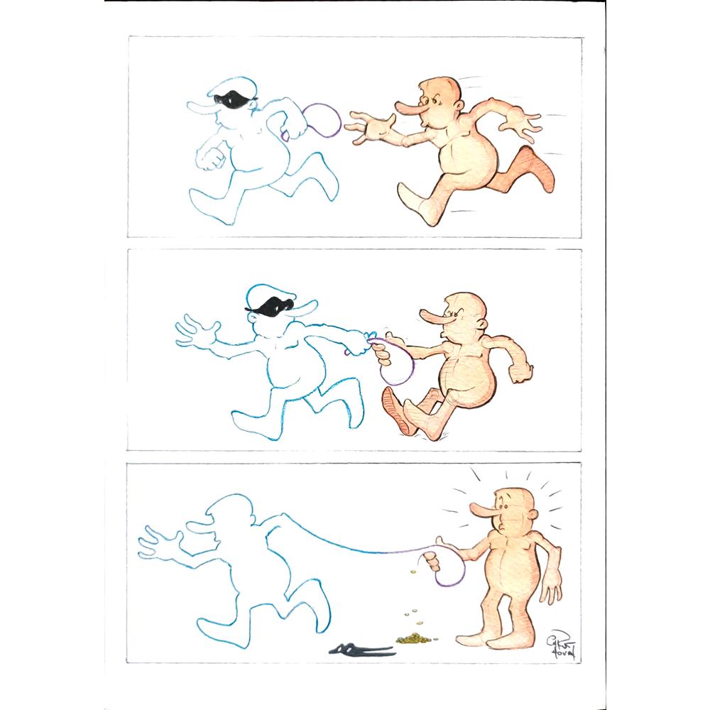 Kust Hovian 29x21cm Orijinal Karikatür BOD01541