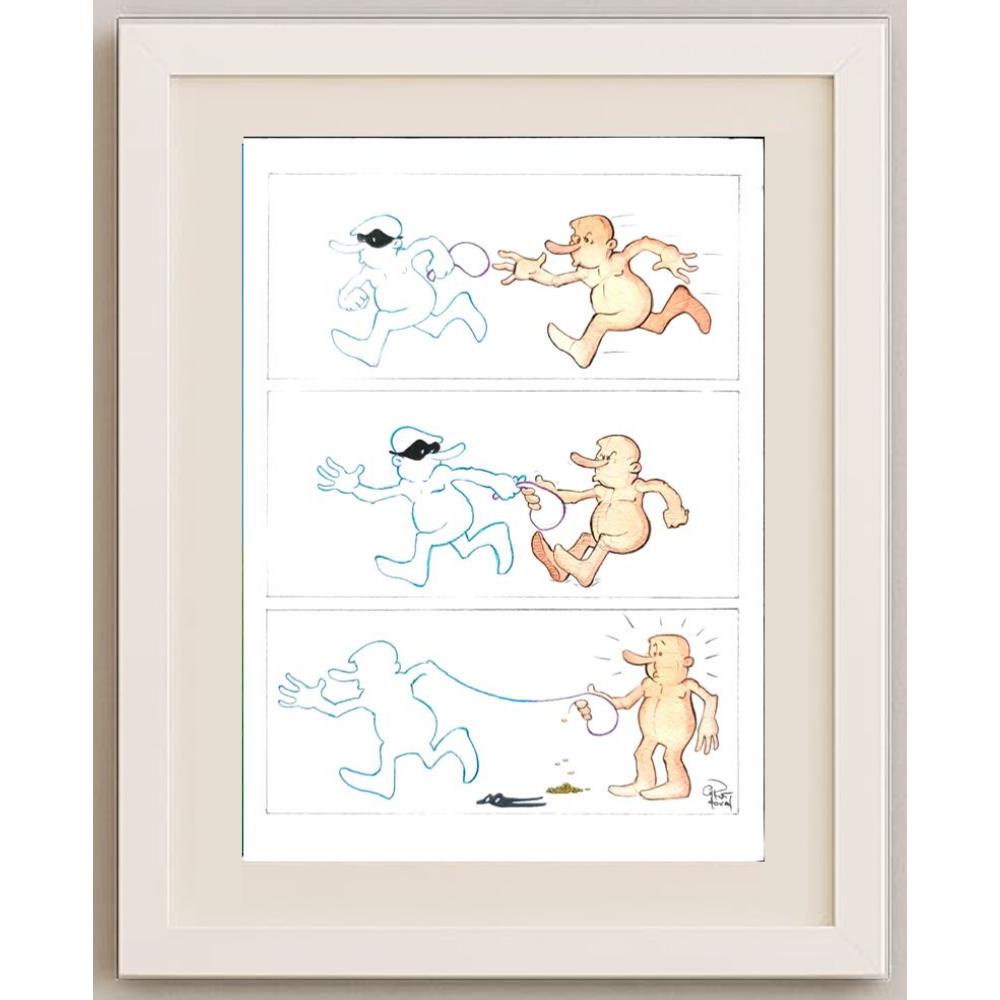Kust Hovian 29x21cm Orijinal Karikatür BOD01541